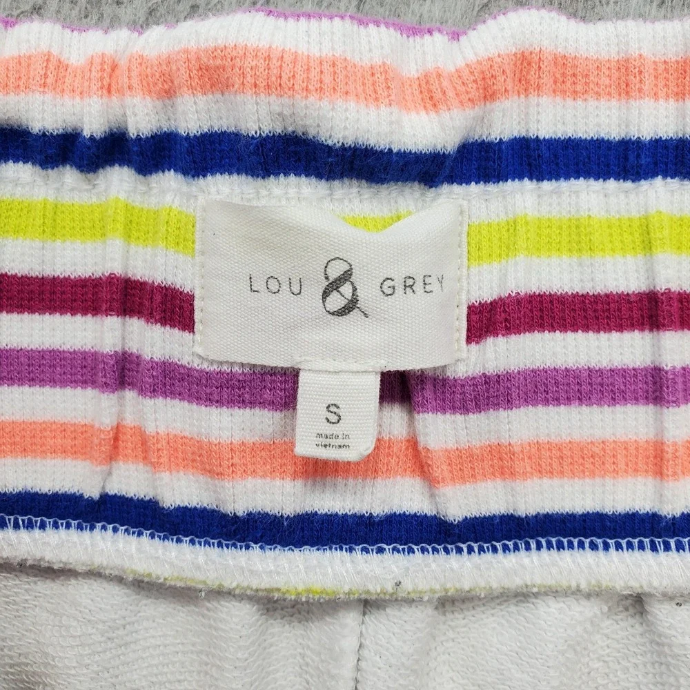 Lou & Grey Sweat Shorts Womens Small Multi‎ Pockets Striped Waistband Drawstring - Picture 7 of 7